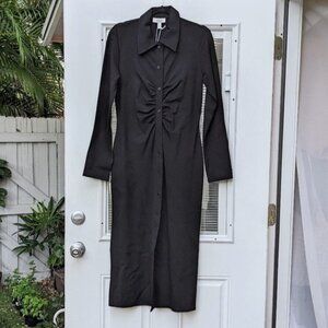 COS long sleeve maxi dress ruched button up - size M - excellent condition